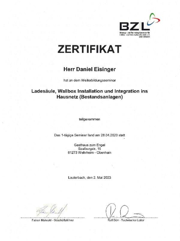 Ladesäule und Wallbox bei Klaas Elektrotechnik GmbH & Co. KG in Oberursel